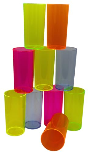 UV FLOOR - 10 verres Long Drink Fluo Long Drink - 29cl -Gobelet Réutilisable pour Fête et Soirée Fluo - Plastique Rigide