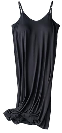 Chemise de nuit pour femme - Sans manches - En coton - Robe de nuit avec soutien-gorge intégré - Sexy - Bretelles spaghetti - Longue nuisette - Confortable - Robe de pyjama douce - Robe de salon