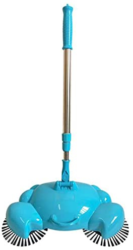 CHDWEY Broom 3 in 1 Household Automatic Hand Push Sweeper Broom 360 Degree Rotating Cleaning Sweeping Machine.(Blue)