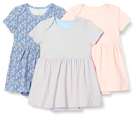 Amazon Essentials Bébé Fille Robe à Manches Courtes en Jersey de Coton
