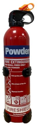 Small 850g ABC Dry Powder Aerosol Fire Extinguisher - Multi Purpose Extinguisher Great for Home & Vehicle Use - FireShield (850g Fire Extinguisher)