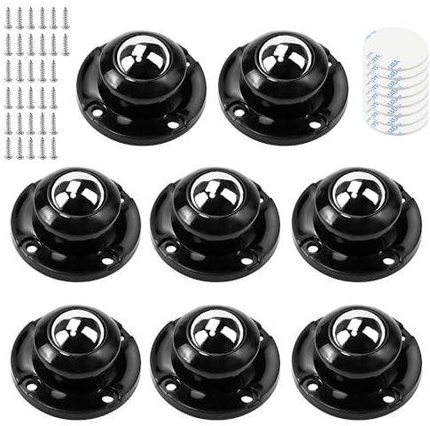 HWSWSH 8 Pcs Mini Ruedas Autoadhesivas Ruedas Pequeñas para Muebles Ruedas Giratorias de 360°Ruedas de Bolas para Freidora Licuadora Cafetera Cubo de Basura Caja Silla Mesita