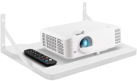 BEARUT White Small Projector Shelf Wall Mount Router Floating Shelf Modem Cable Box Projector Mount Holder by MDF