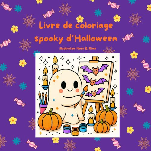 Livre de coloriage Halloween – 50 illustrations fantôme mignon | citrouilles, squelettes & décorations spooky (ados et adultes)