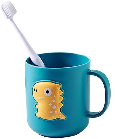 Générique Toothbrush Holder, 40 cl Dinosaur Cup Unbreakable Toothbrush Holder and Drinking Cup for Boys Girls Toddlers Homemade Milk Learning