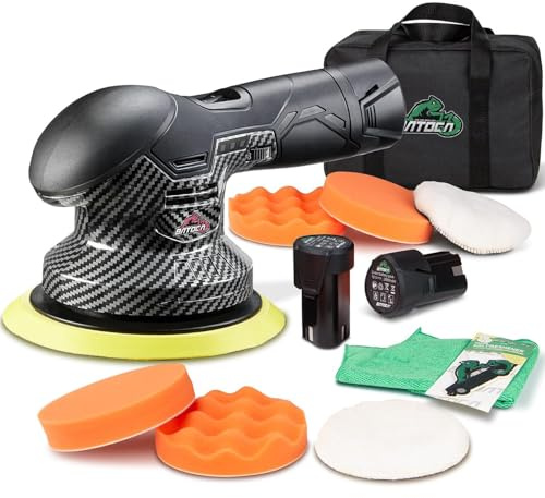 BATOCA S3 Cordless Dual Action Car Polisher Buffer Sander Polishing Machine | Orbital DA 2x 12V Battery for Car Floor Motorcycle Polish Buffing 6inch Polishing Pads Polish Kit Variable Speed 2500-5000RPM
