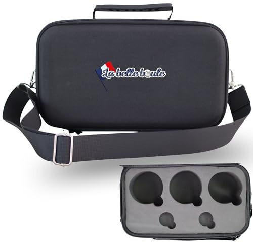 Styv petanque-väska med 3 bollar upp till 8 cm, Petanque trippelväska, bärväska petanqueboll, tyst transport, justerbar axelrem, integrerat handtag, säljs ensam