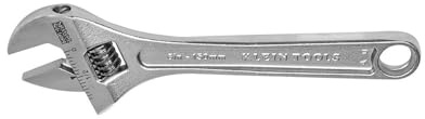 Klein Tools 507-6 Adjustable Wrench, Extra Capacity Jaw Forged Drive Wrench with High Polish Chrome Finish, 6-Inch