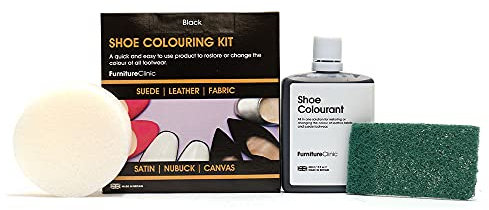 Shoe Clinic Shoe Dye Kit (Dark Grey) - Restores The Colour of Leather, Suede, Nubuck, Fabric, Satin, and Canvas Footwear | Complete Shoe Dye Kit