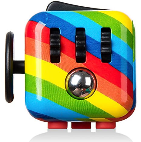 Paochocky Rainbow Fidget Toy Cube Toy with Click Ball, Anti-anxiety Anti-Stress Fidget Toys for Children, Teen, Adult Stress Reliever