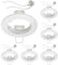 ledscom.de 6 cadres d'encastrement au plafond Circ Aluminium Cadre d'encastrement blanc (LED/Halogène/MR16/50mm) incl. douille GU5.3