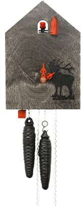 Rombach & Haas Moderne Kuckucksuhr Moderne Tradition Kuckuckshaus grau 8-Tagwerk 24 cm