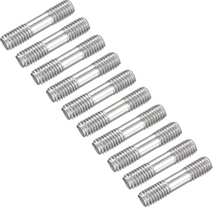 METALLIXITY Double Terminal Goujon Vis (M6 Filetage 30mm Longueur) 20Pcs 304 Inox Acier Double Fileté Barre Boulons - pour Maison Entretien