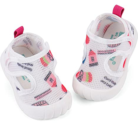 LACOFIA Zapatos Primeros Pasos Bebé Niña Zapatillas de Deporte Infantil Calzado Bebé Transpirables con Suela Goma Antideslizante Rosa 20(CN 18)