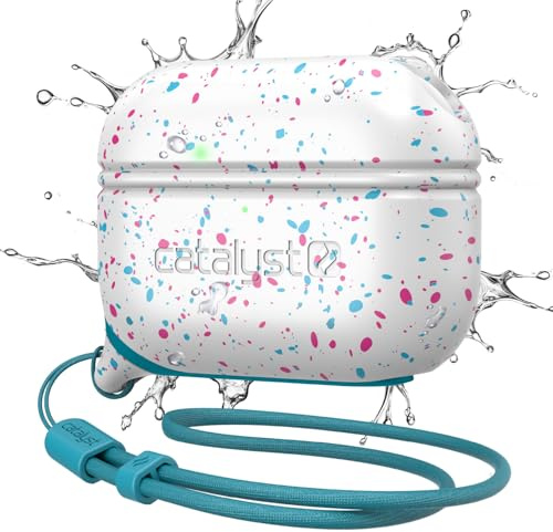 Catalyst Waterproof & Drop Proof Case for AirPods Pro (2nd Generation) Special Edition Compatible with Wireless Charging, Cover Soft Skin, with Carabiner (Funfetti)