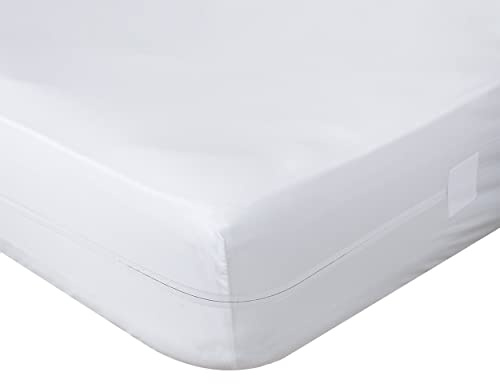 H HANSEL HOME Funda Colchón Impermeable con Cremallera, Cobertura Total 360°, Transpirable y Lavable, Protector de Colchón Blanco, para Cama 135/140 x 190/200 cm - 1 Unidad