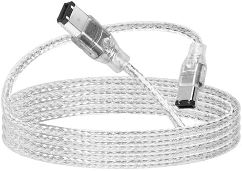 Herfair Câble FireWire IEEE 1394B, 6 broches vers 6 broches mâle vers mâle, adaptateur de transfert de données, convertisseur FireWire 400 DV iLink pour ordinateur portable vers caméscope, caméra DV