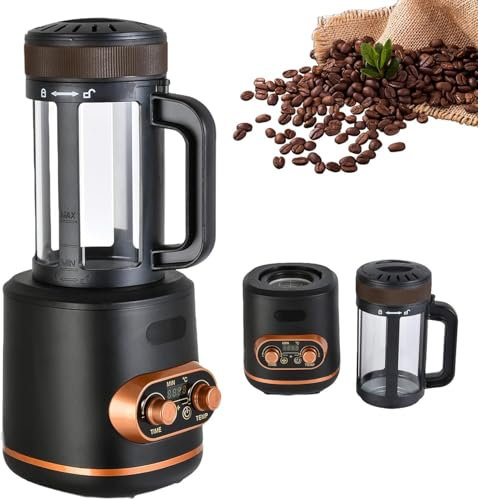 Electric Coffee Roaster Machine, 300g 2200W Automatic Coffee Roasters with Adjustable Temperature/Time, Transparent Chamber, for Home, Cafe, Office, and Small Commercial Use,European regulations