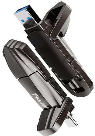 Fikwot FU388 SSD Portátil de 512GB, USB 3.2 Gen2 hasta 1050 MB/s, SSD Externo con USB A y Type-C, Disco Duro SSD Externo para iPhone15/16/Android/PC/Mac