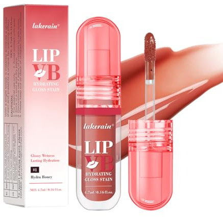 Hydrating Lip Gloss Stain – Moisturising & Nourishing Lip Oil, Non-Sticky Long-Lasting Jelly Liquid Lipstick, Lip Tint & Glaze, Makeup Gift for Women (# 01)