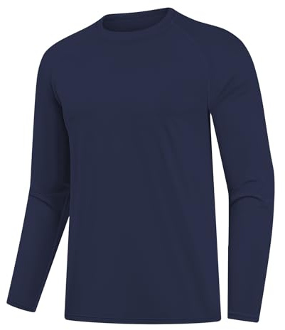 HYCOPROT Maglietta Uomo Manica Lunga Traspirante Asciugatura Rapida Shirt Top Sportivo Tecnicale Magliette Allenamento Top Corsa Atletico Palestra T-Shirt per Escursionismo Outdoor Ciclismo Casual