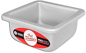 Fat Daddio's Square Cake Pan Solid Bottom 4x4x2