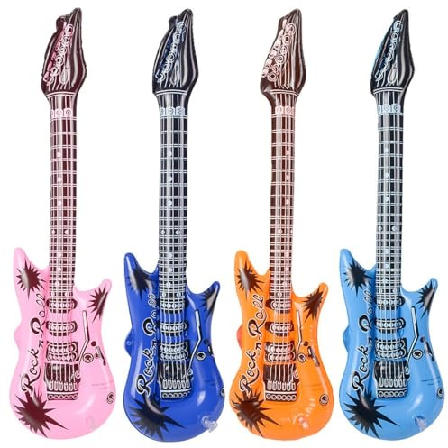 Rhode Island Novelty 24 Inch Rock Guitar Inflatables, One Dozen