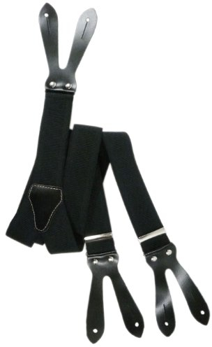 Olata Y Hosenträger zum Knöpfen | Unisex Hosenträger – 3,5 cm. Schwarz