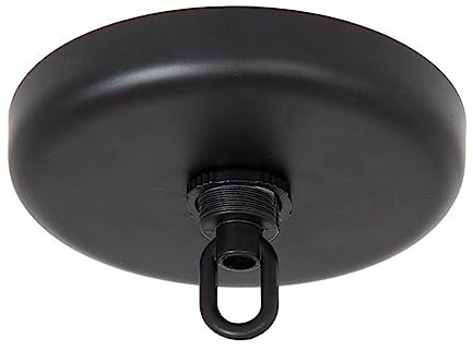 B&P Lamp Rounded Ceiling Light Canopy Plate Kit, Black