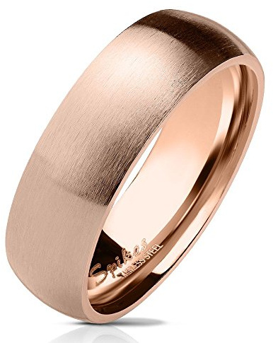 Bungsa 57 (18.1) rosegoldener RING für Damen & Herren - Rosé Rosegold - Damenring aus EDELSTAHL matt - edler Edelstahlring geeignet als Verlobungsringe, Freundschaftsringe & Partnerringe