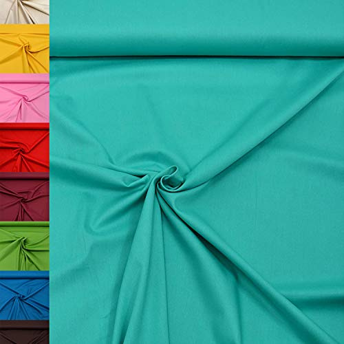 MAGAM-Stoffe Sophie Baumwollstoff Uni 100% Baumwolle Oeko-Tex Meterware 50cm (26. Türkis)