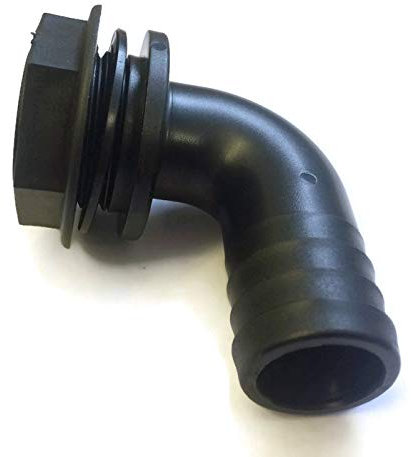 Quality Large Flang Water Butt Male PP Hose Adaptor Elbow with Seal and Back Nut (1 1/2 x 38mm)