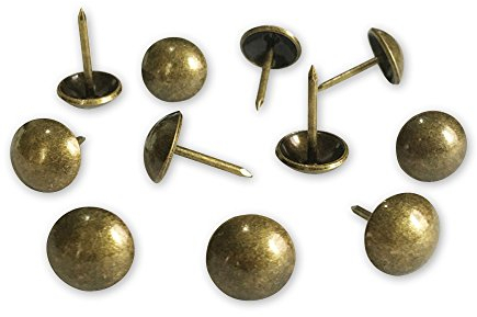 Lot de 500 pièces: d11mmxl17mm laiton (or ancien) canapé électroplaqué rembourré grand clou décoratif de meubles en bois grand clou rembourré maison DIY clou (laiton (or ancien)