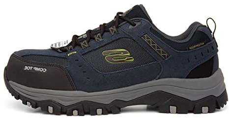 Skechers Men's Greetah Trainers, Blue Navy Suede Leather W Textile Nvbk, 7.5 UK