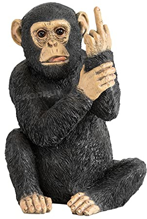 Large Resin Rude Monkey Ornament Statue Scuplture Figurine Gift Home Decoration (Black)