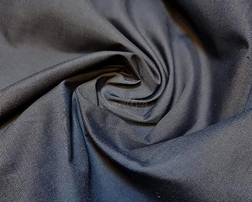 Plain Dark Navy Polycotton Fabric for Dressmaking, Art & Craft, Sewing, Quilting | 45'' - 115 cm Wide| Precut Length 1m
