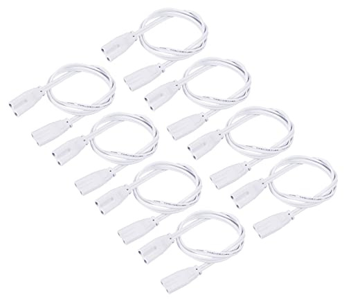 sourcing map Lampe Connexion Fil pour T4 T5 T8 LED Tube, 50cm 2 Broche Double Terminal Lumiere Liaison Cordons Rallonge Câble Paquet de 8