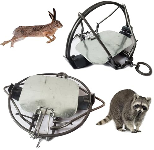 Paquete de 2 trampas medianas y pequeñas para animales de caza, herramientas de caza, trampas potentes de alta sensibilidad (18 cm, 2 unidades)