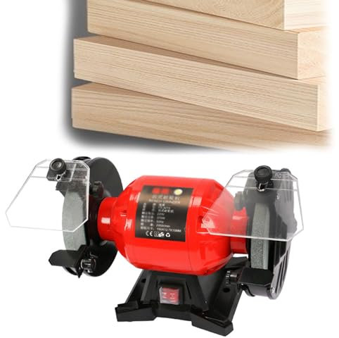 Amoladora doble de 8 pulgadas, amoladoras de banco multifunción de 550 W, motor sin escobillas de 2950 RPM, con muelas de grano 36/80, para operaciones de esmerilado, afilado, pulido y pulido