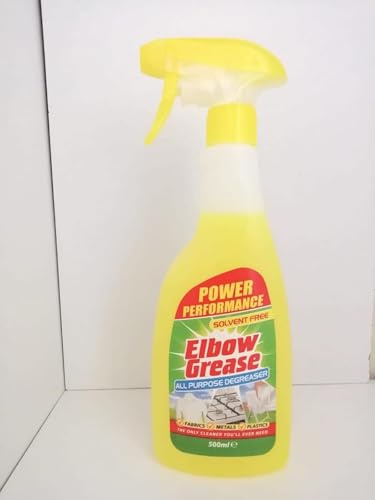 Elbow Grease Spray For All Purpose Laundry Kitchen, Household Grease Cleaner, 500ml Degreaser Stain Remover Metals, Fabrics Plastic And Anti-Bacterial. Pack of (2)