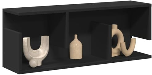 AJJHUUKI Meuble d'extérieur mural en bois d'ingénierie Noir 80 x 20 x 30 cm