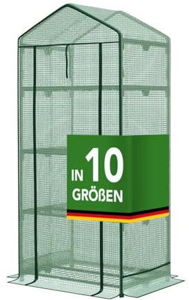 CASA PURA - Foliengewächshaus 49 x 69 x 160 - UV-beständig - Gewächshaus mit Metallablagegitter - Langlebig. Witterungsbeständiges Pflanzenhaus (Bloom 4 Etagen)