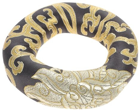 Warmhm Buddhistische Klangschalenunterlage Rund 12cm Rutschfestes Sound Bowl Kissen Aus Robustem Material Traditionelles Stickmuster Leicht Und Tragbar Für Meditation Und Yoga