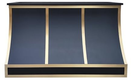Black Stainless Steel Range Hood Island Mount 48'' W,27'' H,27'' D, CT Copper Tailor Custom Handmade Metal Kitchen Vent Hood, With 4-Speed Exhaust Fan & LED Light,SH31-6TR
