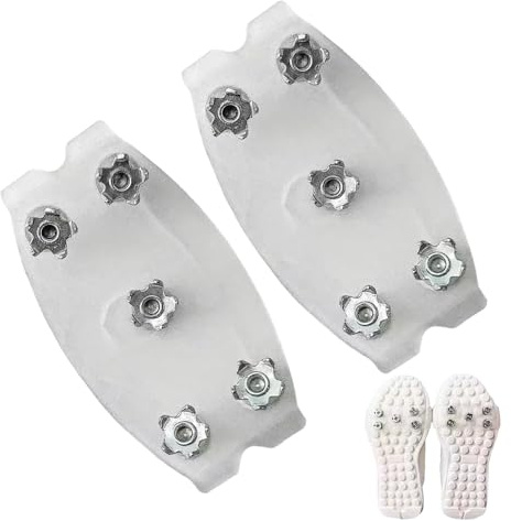 Halkfria snöskor, genomskinliga skor, dragklor, universell storlek, isgrepp, flexibelt gummimaterial utomhusutrustning, skotillbehör med dubbad sula, män kvinnor för promenader vandring bergsklättring