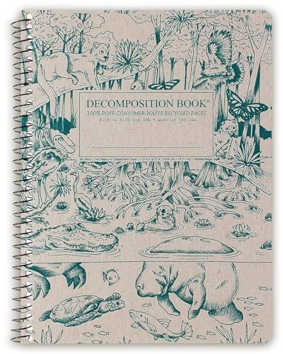 Decomposition Everglades College Ruled Spiral Notebook - 9.75 x 7.5 Journal with 160 Lined Pages - 100% Recycled Paper - Notebooks for School Supplies, Home & Office - Made in USA