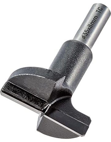 Trend Hinge Sinking Pillar Drill Machine Bit for Recessing Circular Hinges, 35mm Diameter, T420/35X8MMTC