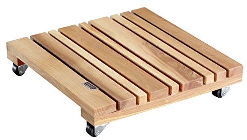 WAGNER Soporte con Ruedas para Plantas Feng Shui 28 x 28 x 5,5 cm I para Uso Interior I Madera de Aliso FSC®, aceitado Natural I Capacidad de Carga 100 kg I 20023001