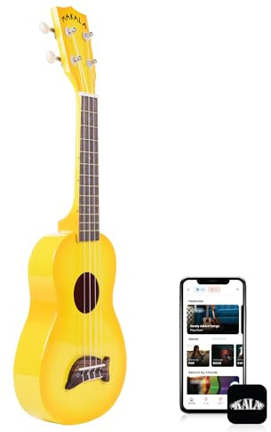 Kala - MK-SD/YLBURST - Ukulele Soprano Bambini Adulti e Principianti, Ukulele Scuola Media in ABS per Musicisti Esperti/Nuovi, Custodia Inclusa, Strumenti Musicali Bambini a Corda, Satinato colorato