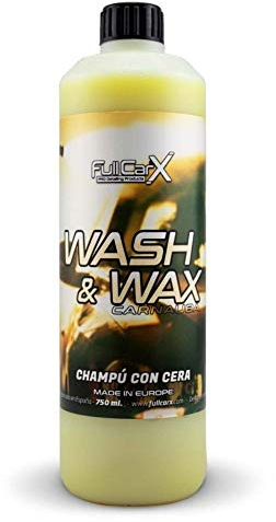 AutoFullCar – Champú Coche con Cera Carnauba 750ml FullCarX | Limpia y Abrillanta | Espuma Activa 2 en 1 | Efecto Hidrofóbico | Jabón Carrocería Brillante